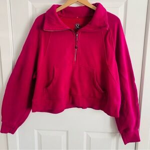 Lululemon Athletica Ripened Raspberry Scuba Oversized Funnel neck